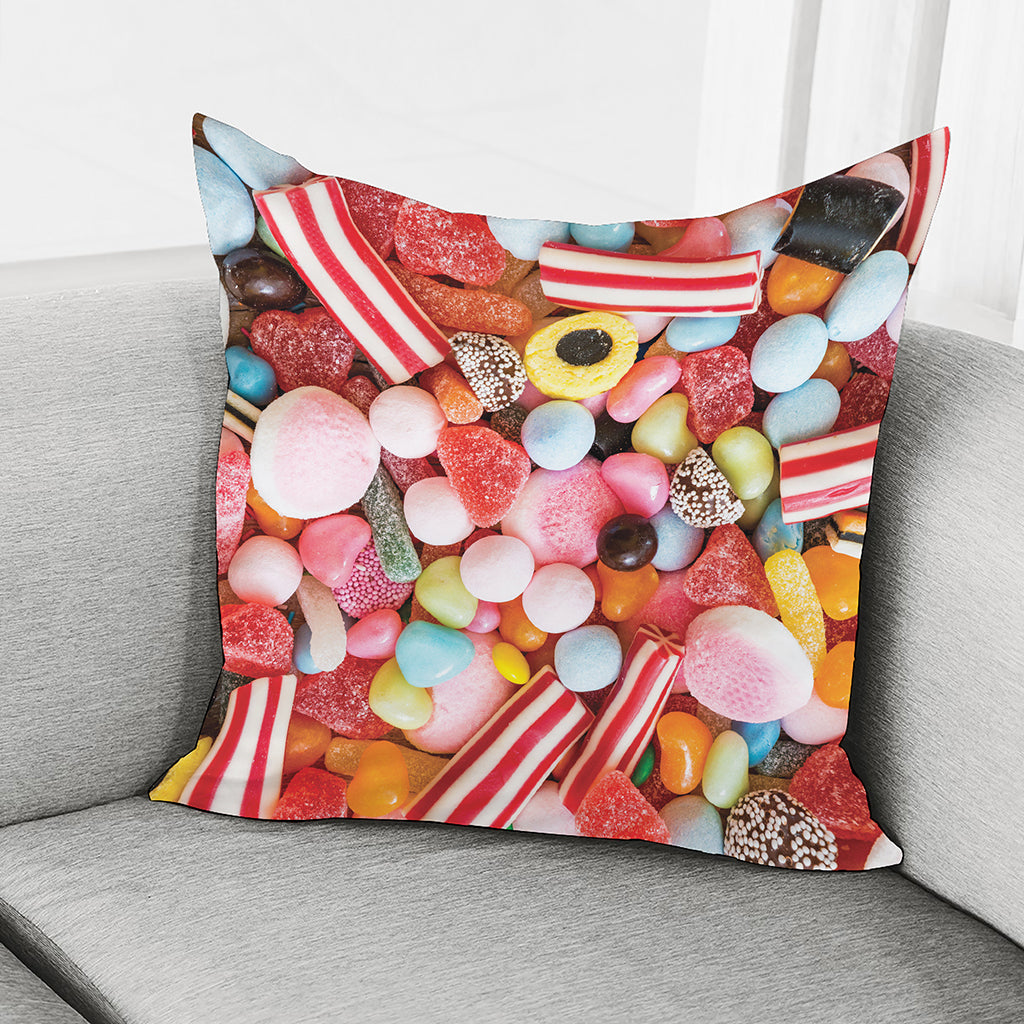 Colorful Candy And Jelly Print Pillow Cover