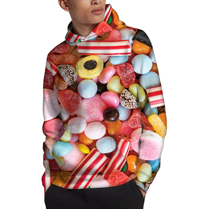 Colorful Candy And Jelly Print Pullover Hoodie