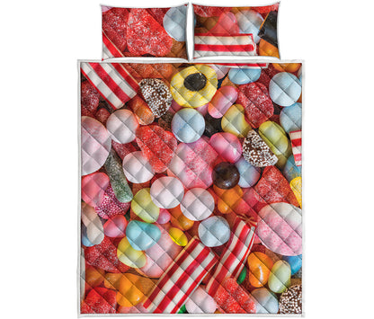 Colorful Candy And Jelly Print Quilt Bed Set