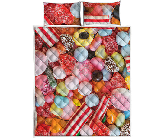 Colorful Candy And Jelly Print Quilt Bed Set