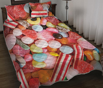 Colorful Candy And Jelly Print Quilt Bed Set