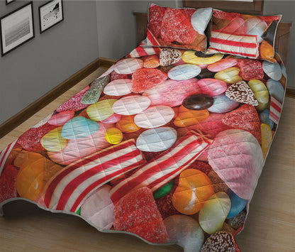 Colorful Candy And Jelly Print Quilt Bed Set