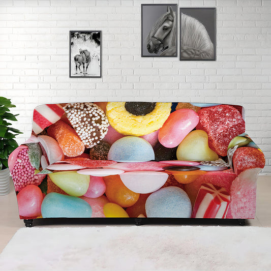 Colorful Candy And Jelly Print Sofa Cover