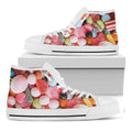 Colorful Candy And Jelly Print White High Top Sneakers