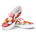 Colorful Candy And Jelly Print White Slip On Sneakers