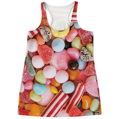 Colorful Candy And Jelly Print Women's Racerback Tank Top