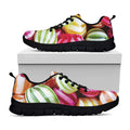 Colorful Candy Ball Print Black Running Shoes