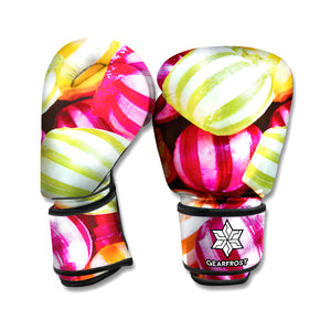 Colorful Candy Ball Print Boxing Gloves