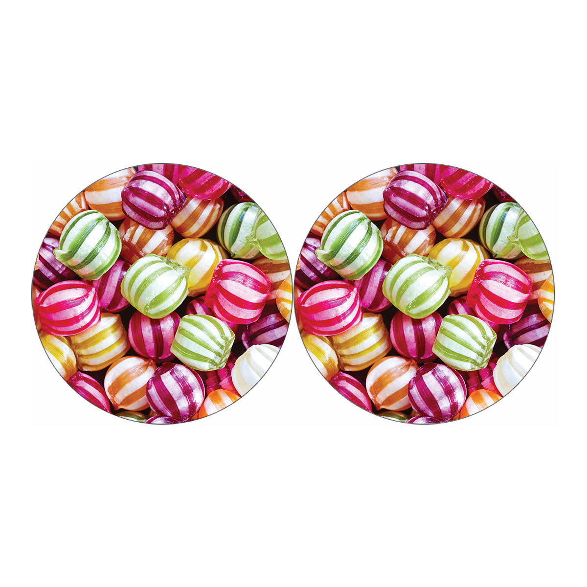 Colorful Candy Ball Print Car Coasters