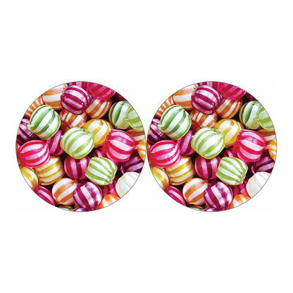 Colorful Candy Ball Print Car Coasters