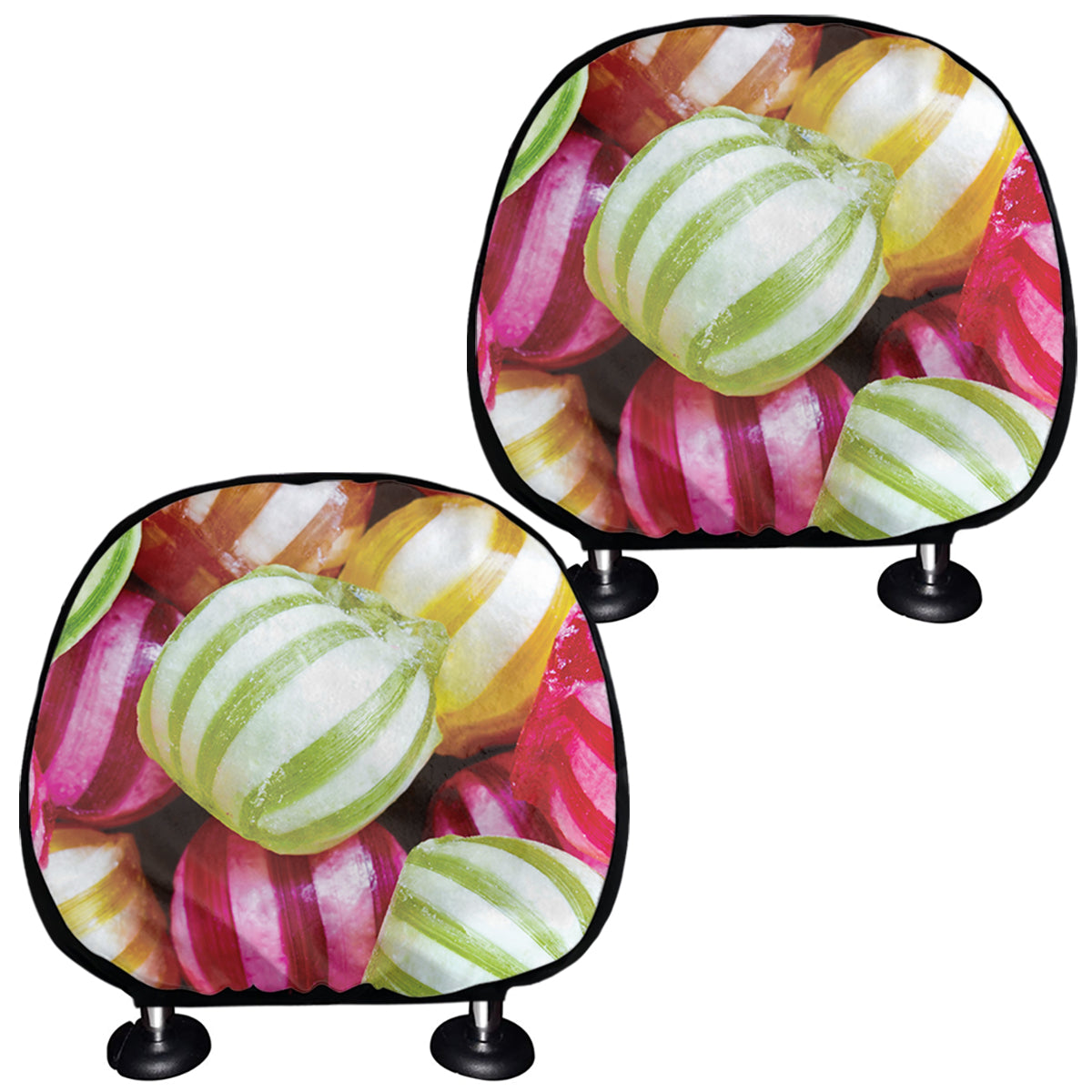 Colorful Candy Ball Print Car Headrest Covers