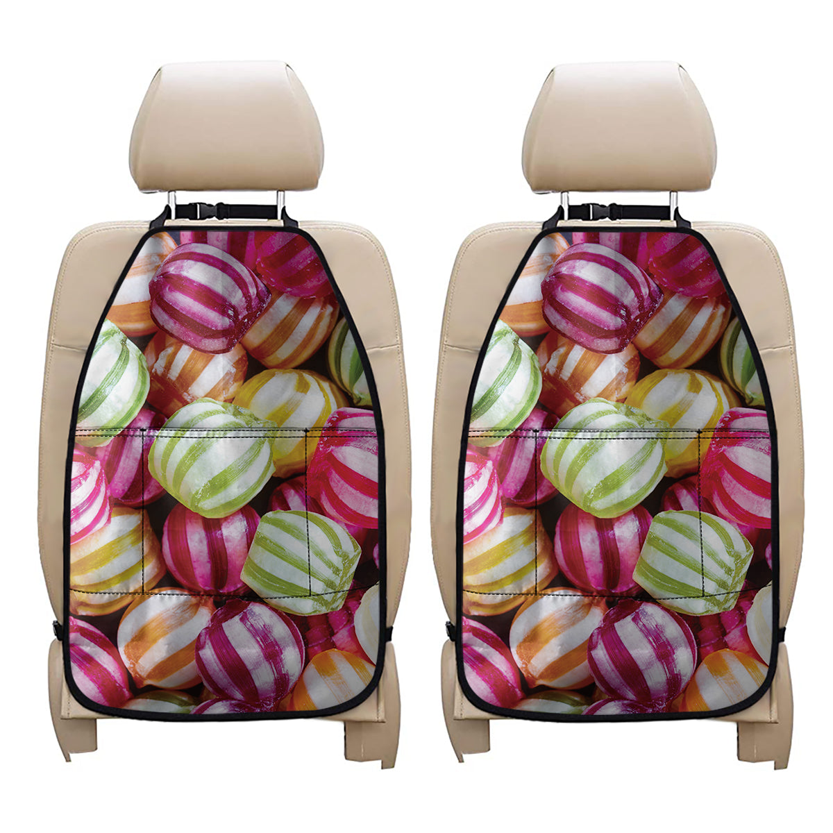 Colorful Candy Ball Print Car Seat Organizers