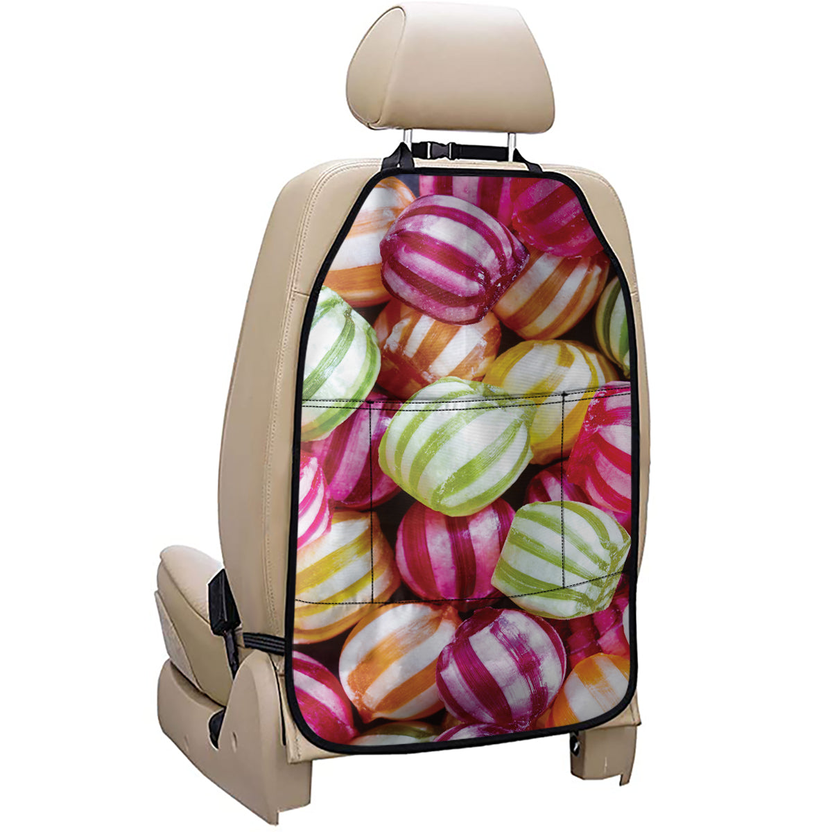 Colorful Candy Ball Print Car Seat Organizers