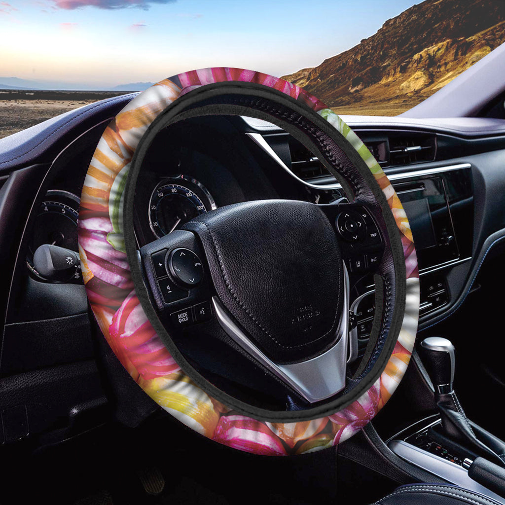 Colorful Candy Ball Print Car Steering Wheel Cover