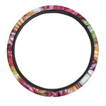 Colorful Candy Ball Print Car Steering Wheel Cover