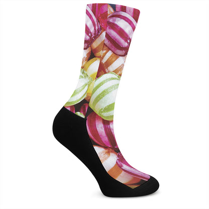 Colorful Candy Ball Print Crew Socks
