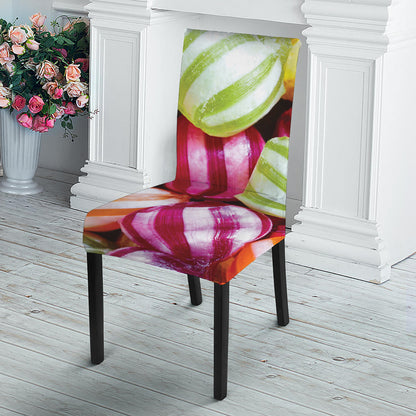 Colorful Candy Ball Print Dining Chair Slipcover