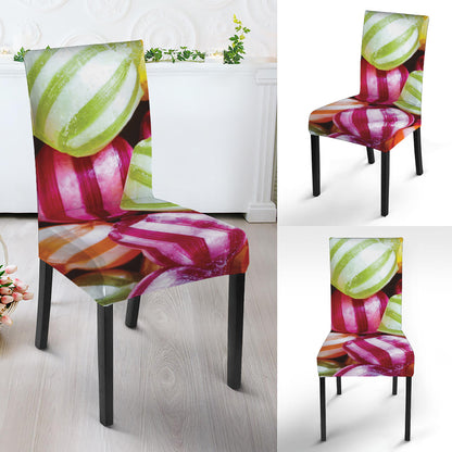 Colorful Candy Ball Print Dining Chair Slipcover