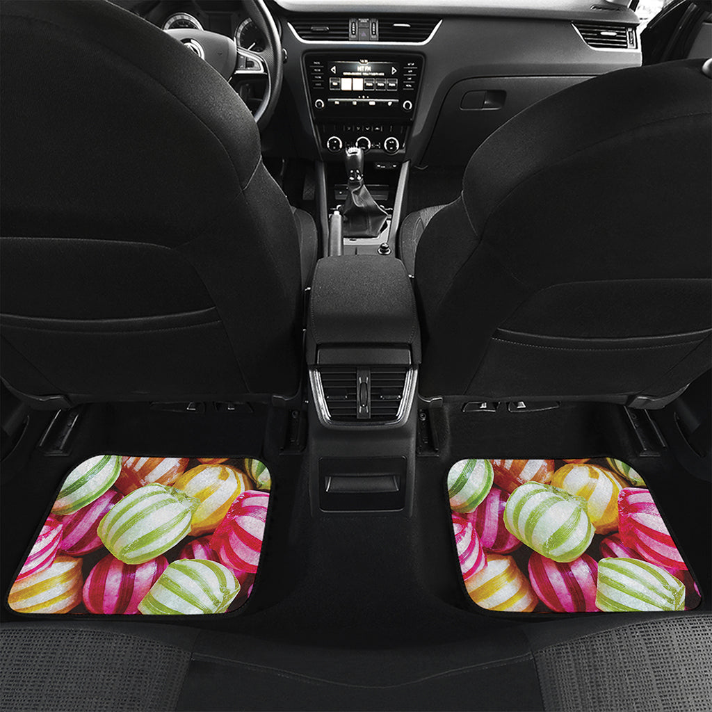 Colorful Candy Ball Print Front and Back Car Floor Mats