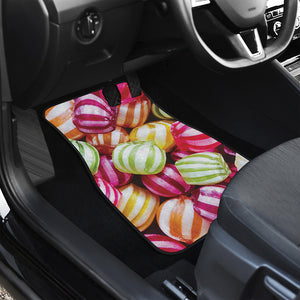 Colorful Candy Ball Print Front and Back Car Floor Mats