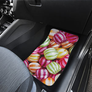 Colorful Candy Ball Print Front and Back Car Floor Mats