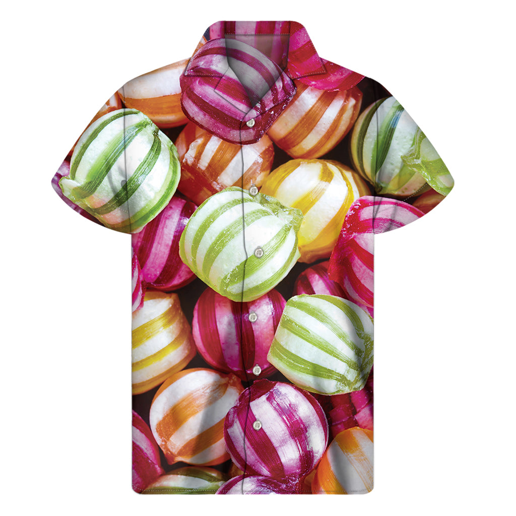 Colorful Candy Ball Print Men's Short Sleeve Shirt