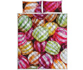Colorful Candy Ball Print Quilt Bed Set