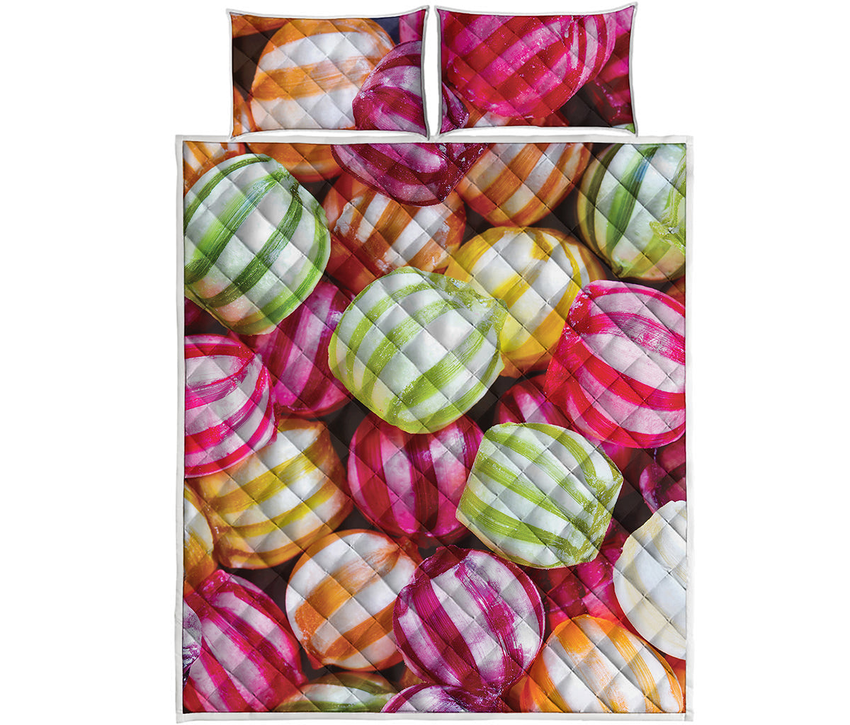 Colorful Candy Ball Print Quilt Bed Set