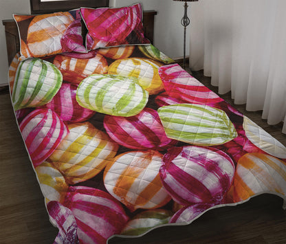 Colorful Candy Ball Print Quilt Bed Set