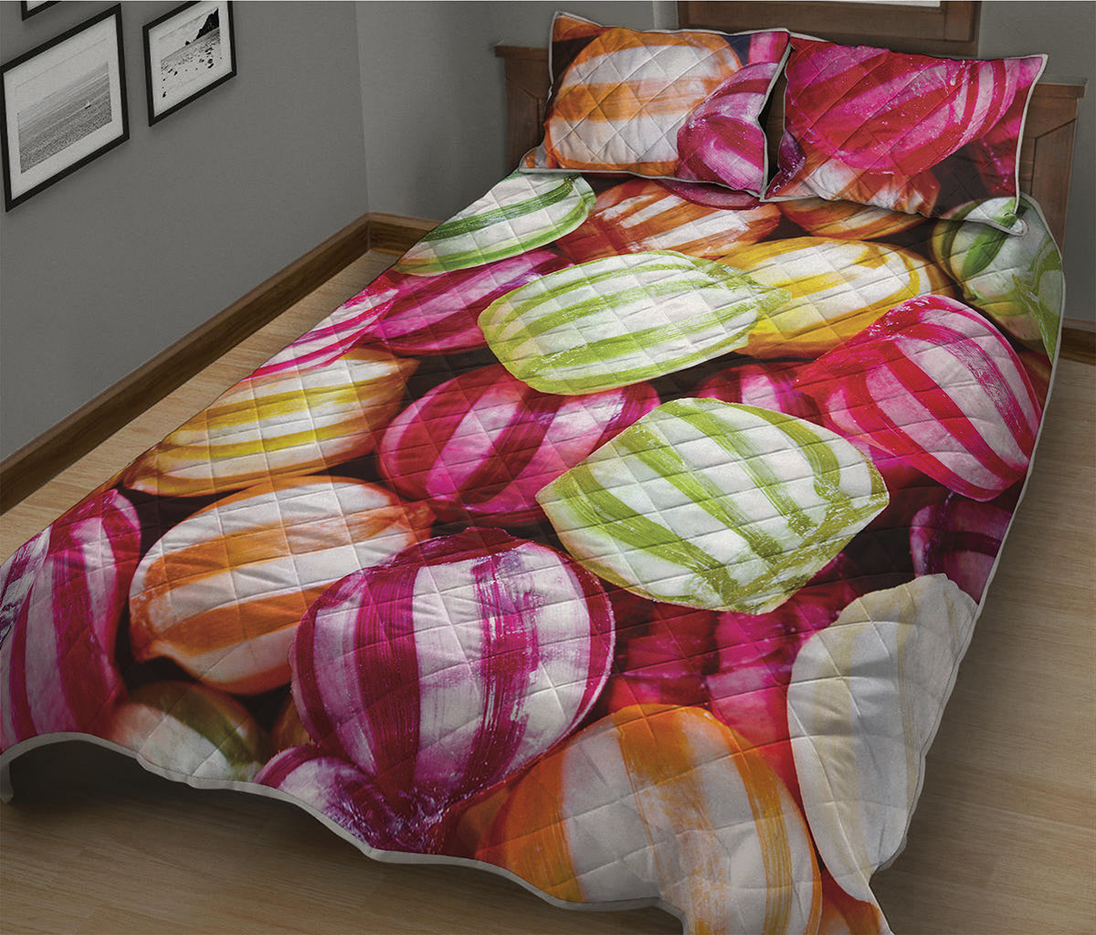 Colorful Candy Ball Print Quilt Bed Set