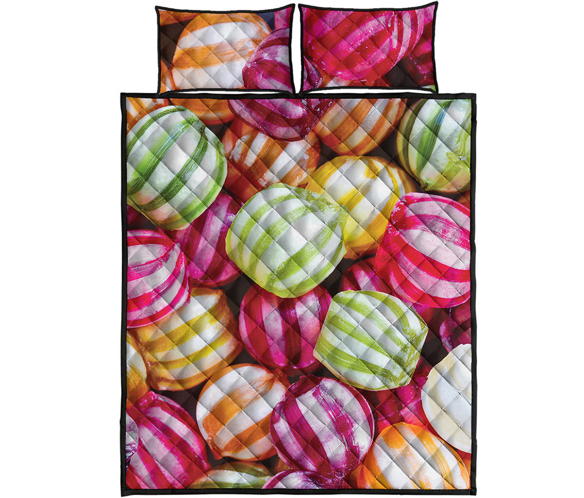 Colorful Candy Ball Print Quilt Bed Set