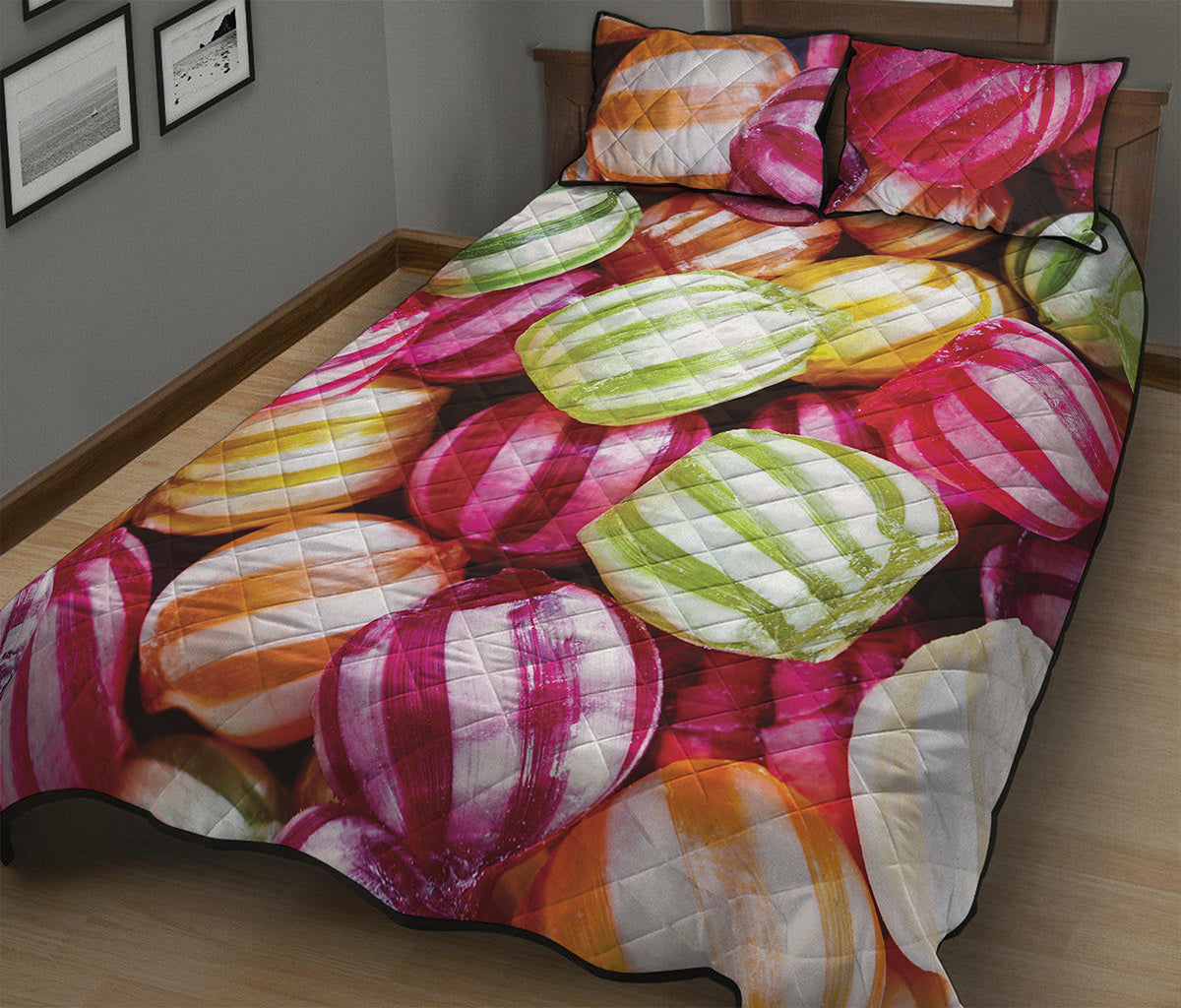 Colorful Candy Ball Print Quilt Bed Set