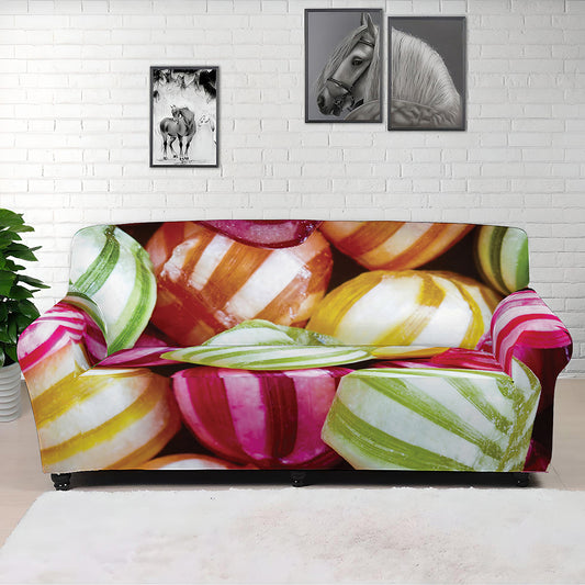 Colorful Candy Ball Print Sofa Cover