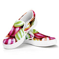 Colorful Candy Ball Print White Slip On Sneakers