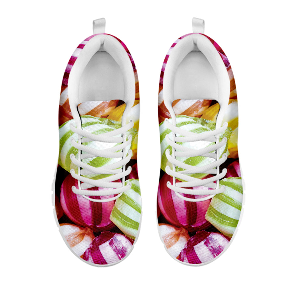 Colorful Candy Ball Print White Sneakers