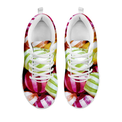 Colorful Candy Ball Print White Sneakers