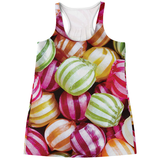 Colorful Candy Ball Print Women's Racerback Tank Top