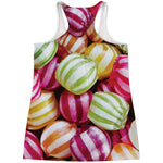 Colorful Candy Ball Print Women's Racerback Tank Top
