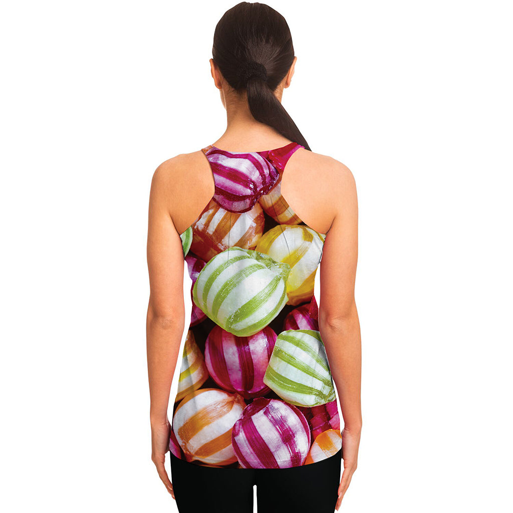 Colorful Candy Ball Print Women's Racerback Tank Top
