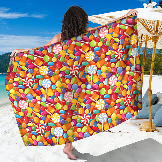 Colorful Candy Pattern Print Beach Sarong Wrap