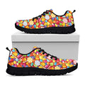 Colorful Candy Pattern Print Black Running Shoes