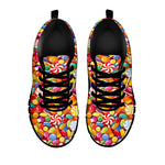 Colorful Candy Pattern Print Black Sneakers