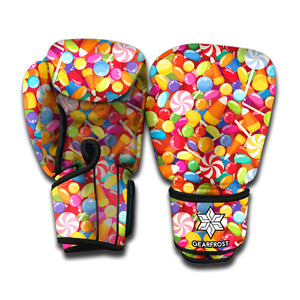 Colorful Candy Pattern Print Boxing Gloves