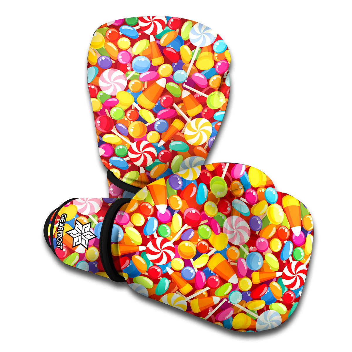 Colorful Candy Pattern Print Boxing Gloves