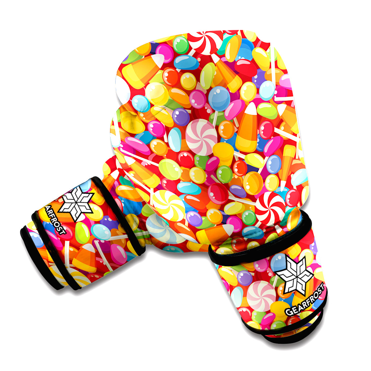 Colorful Candy Pattern Print Boxing Gloves