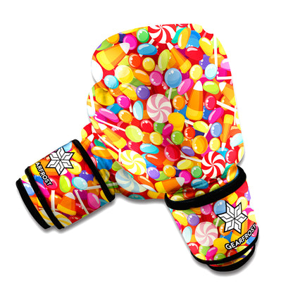 Colorful Candy Pattern Print Boxing Gloves