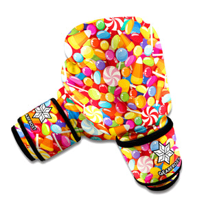 Colorful Candy Pattern Print Boxing Gloves
