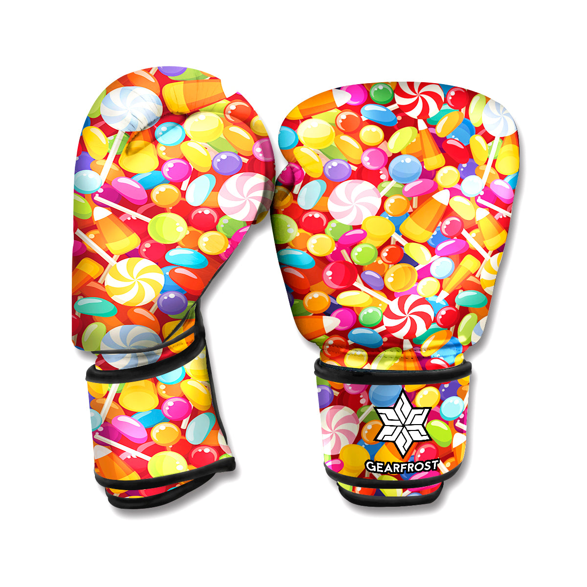 Colorful Candy Pattern Print Boxing Gloves