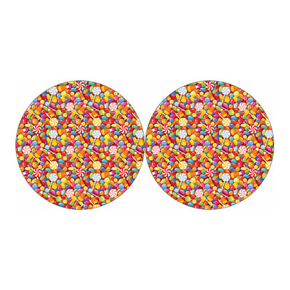 Colorful Candy Pattern Print Car Coasters