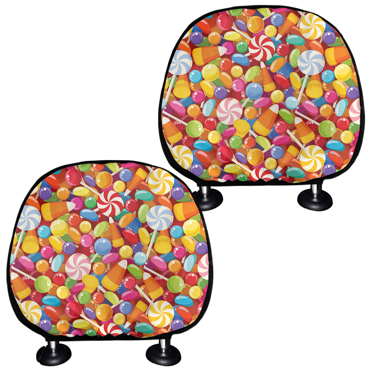 Colorful Candy Pattern Print Car Headrest Covers